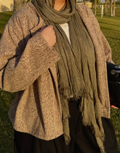 Beige essential cropped jacket