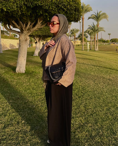 Beige essential cropped jacket