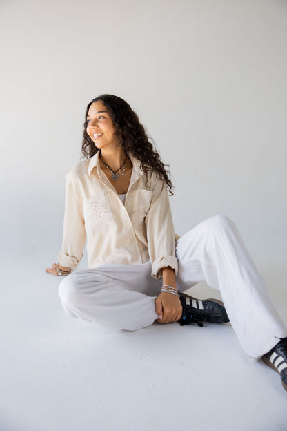 Cropped linen shirt