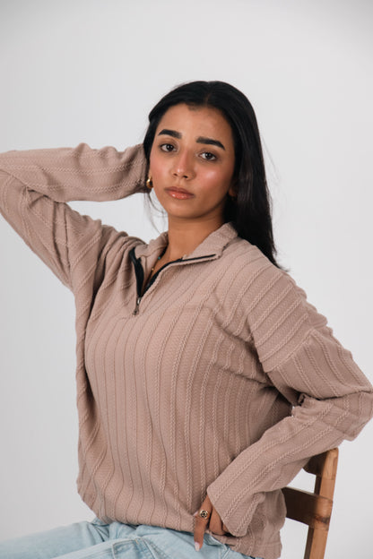 Beige braided jumper