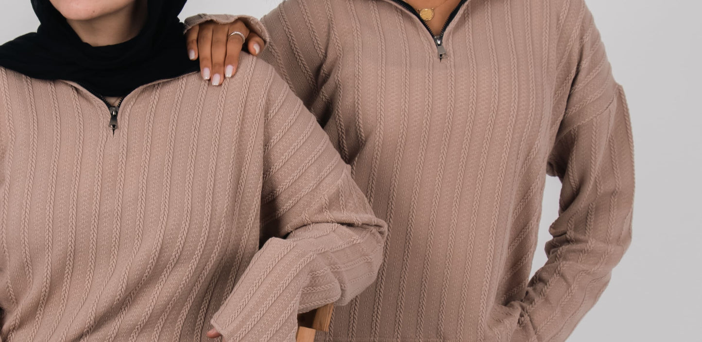 Beige braided jumper